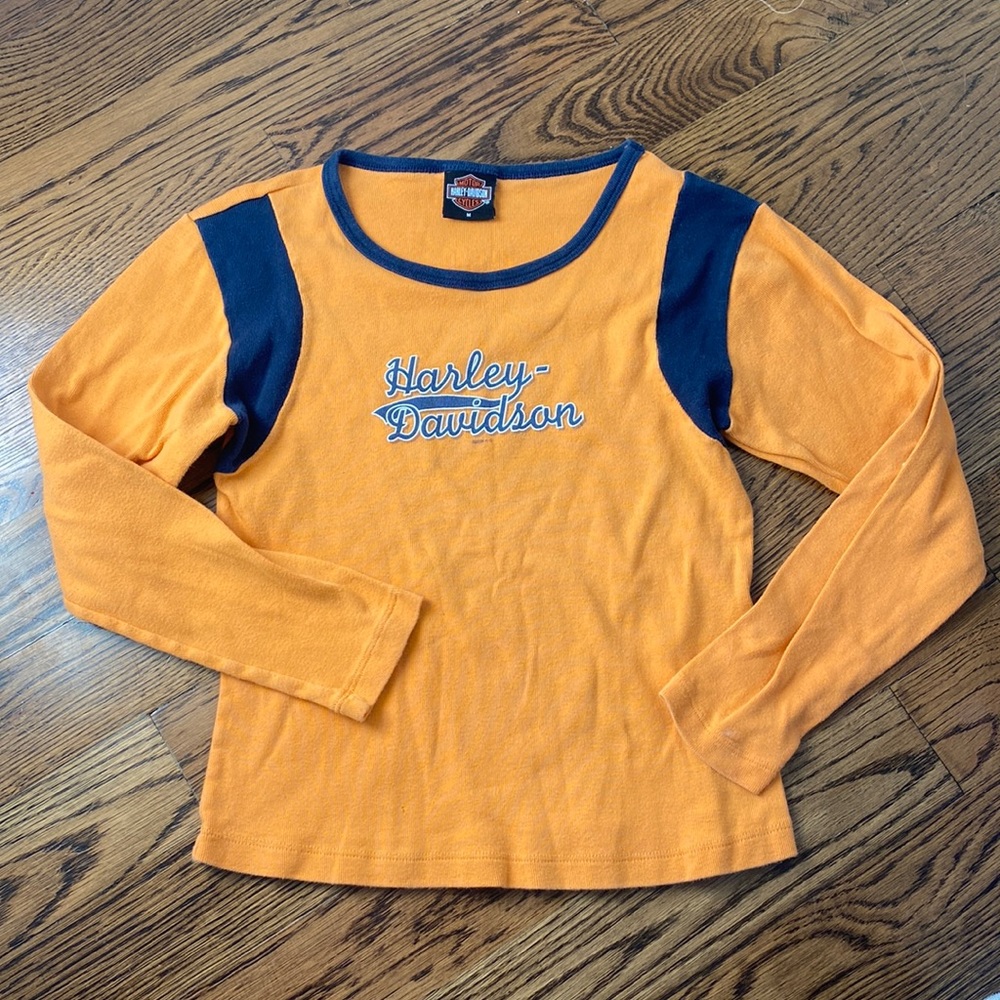 Harley Davidson Orange Long Sleeve Shirt
